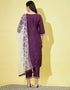 Designer Party Wear Silk Blend Readymade Suit Collection Purple Silk Blend Pant Straight Side View